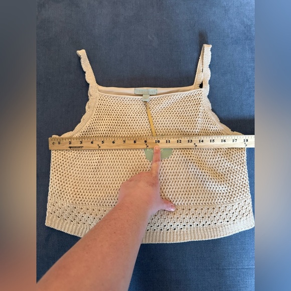 Ryegrass Womans Crochet Sandshell Tank Top SZ LG Boho New Lined Cropped Summer - Picture 7 of 8